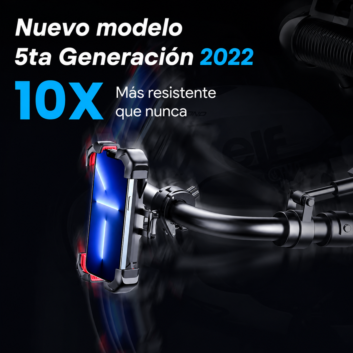 Soporte Universal de teléfono para motos y bicicleta, accesorio con vista de 360 °,Antivibración.